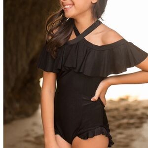 Joyfolie Abriella Swimsuit in Black Size 2 Toddler Kids Swimwear Ruffles and NWT